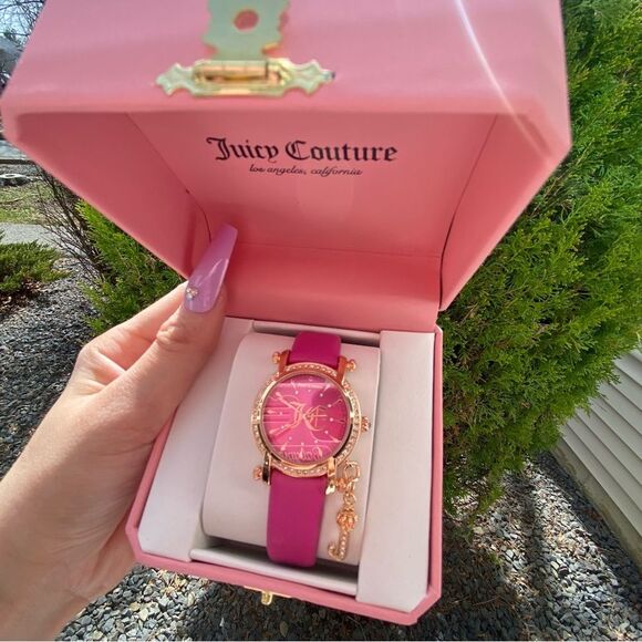 Juicy Couture Watch - Hot Pink Watch - Pink and Gold Watch